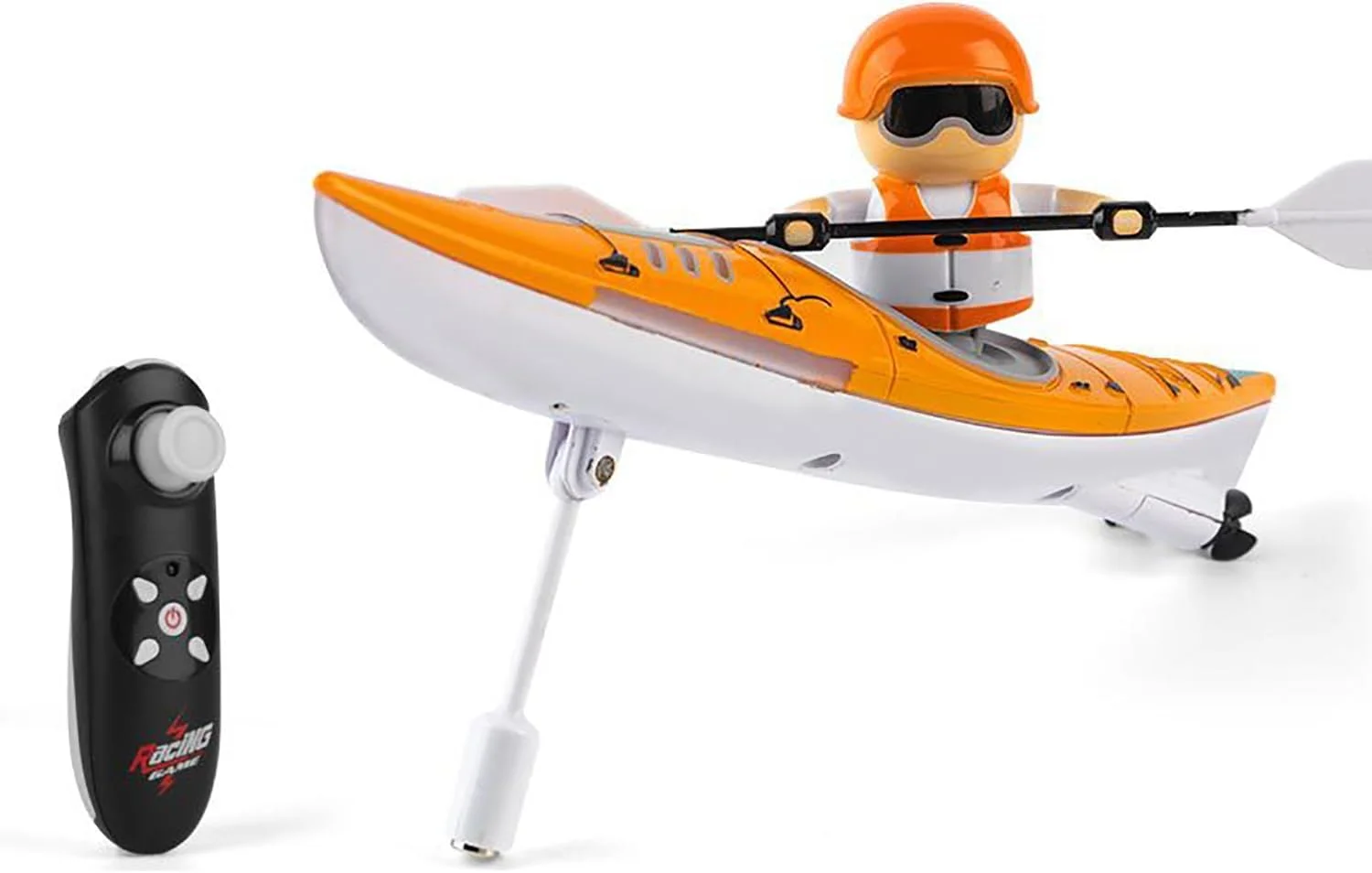 قایق کنترلی، قایق موتوری آبی ۲.۴ گیگاهرتز با چراغ های ال ای دی، موتور قابل شارژ و طراحی متعادل، قایق مدل پرسرعت برای استخر، دریاچه، رودخانه، تفریح در فضای باز، نارنجی