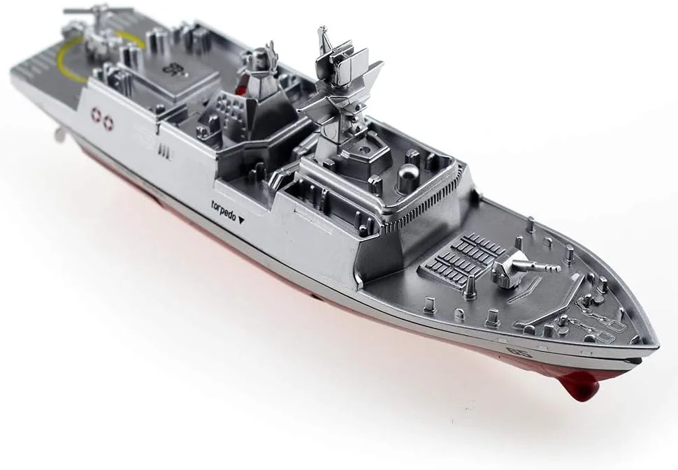 مدل کشتی جنگی نیروی دریایی کنترلی Tipmant (نقره ای) - قایق موتوری، قایق تفریحی، اسباب بازی برقی آبی برای کودکان - نقره ای