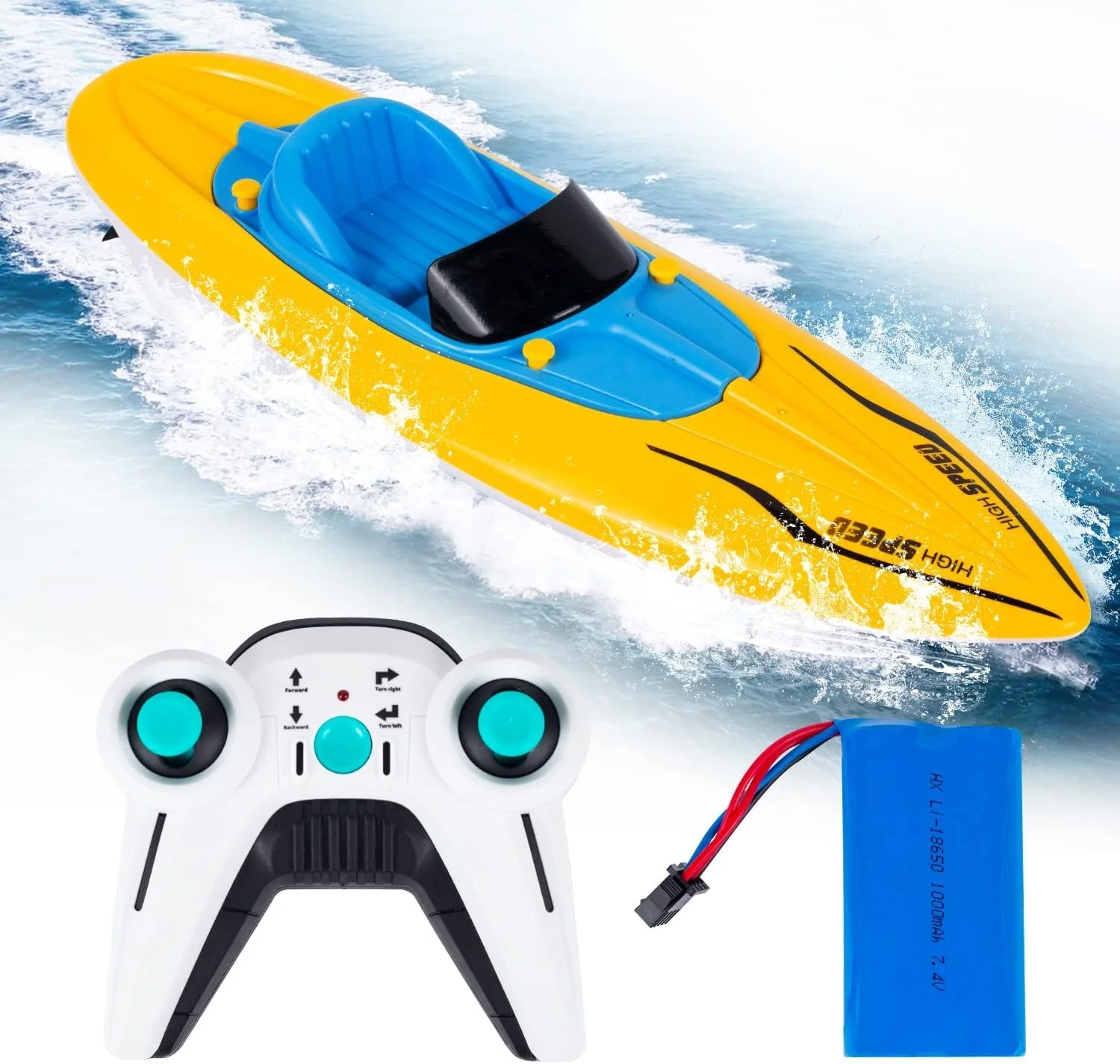 قایق کنترلی پرسرعت VersaMarts – قایق مسابقه ای RC با سرعت 20 کیلومتر در ساعت با کنترلر دوربرد 2.4 گیگاهرتز، مهر و موم ضد آب، سنسور ایمنی خودکار و باتری قابل شارژ – برد 80 متر قایق کنترلی پرسرعت VersaMarts – قایق مسابقه ای RC با سرعت 20 کیلومتر در ساعت با کنترلر دوربرد 2.4 گیگاهرتز، مهر و موم ضد آب، سنسور ایمنی خودکار و باتری قابل شارژ – برد 80 متر