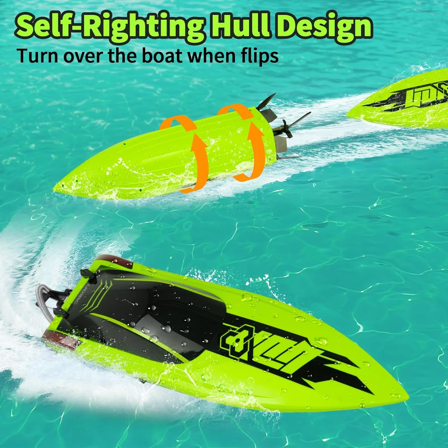 قایق کنترلی بدون برس Ulifance UDI018 مناسب استخرها و دریاچه ها، قایق کنترلی بزرگ، سبز