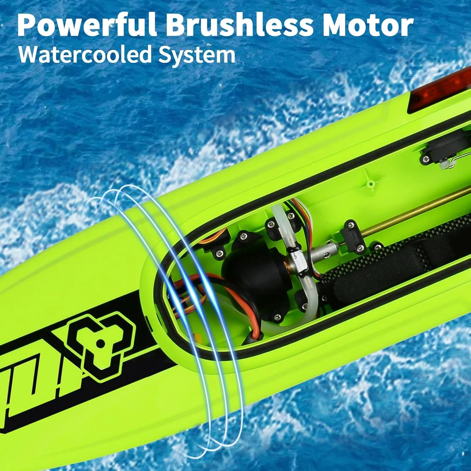 قایق کنترلی بدون برس Ulifance UDI018 مناسب استخرها و دریاچه ها، قایق کنترلی بزرگ، سبز