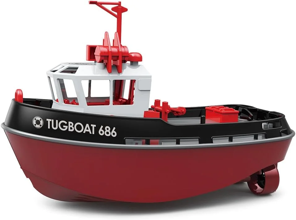 مدل قایق یدک کش کنترلی برای استخر و دریاچه، مقیاس 1/72، مینی قایق کنترل از راه دور 2.4 گیگاهرتز، 8 کیلومتر در ساعت، 15 دقیقه زمان استفاده