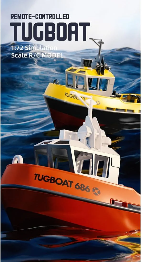 قایق یدککش کنترلی برای استخر و دریاچهها، مقیاس 1/72، مینی قایق کنترل از راه دور 2.4 گیگاهرتز، 8 کیلومتر در ساعت، 15 دقیقه زمان استفاده قایق یدککش کنترلی برای استخر و دریاچهها، مقیاس 1/72، مینی قایق کنترل از راه دور 2.4 گیگاهرتز، 8 کیلومتر در ساعت، 15 دقیقه زمان استفاده