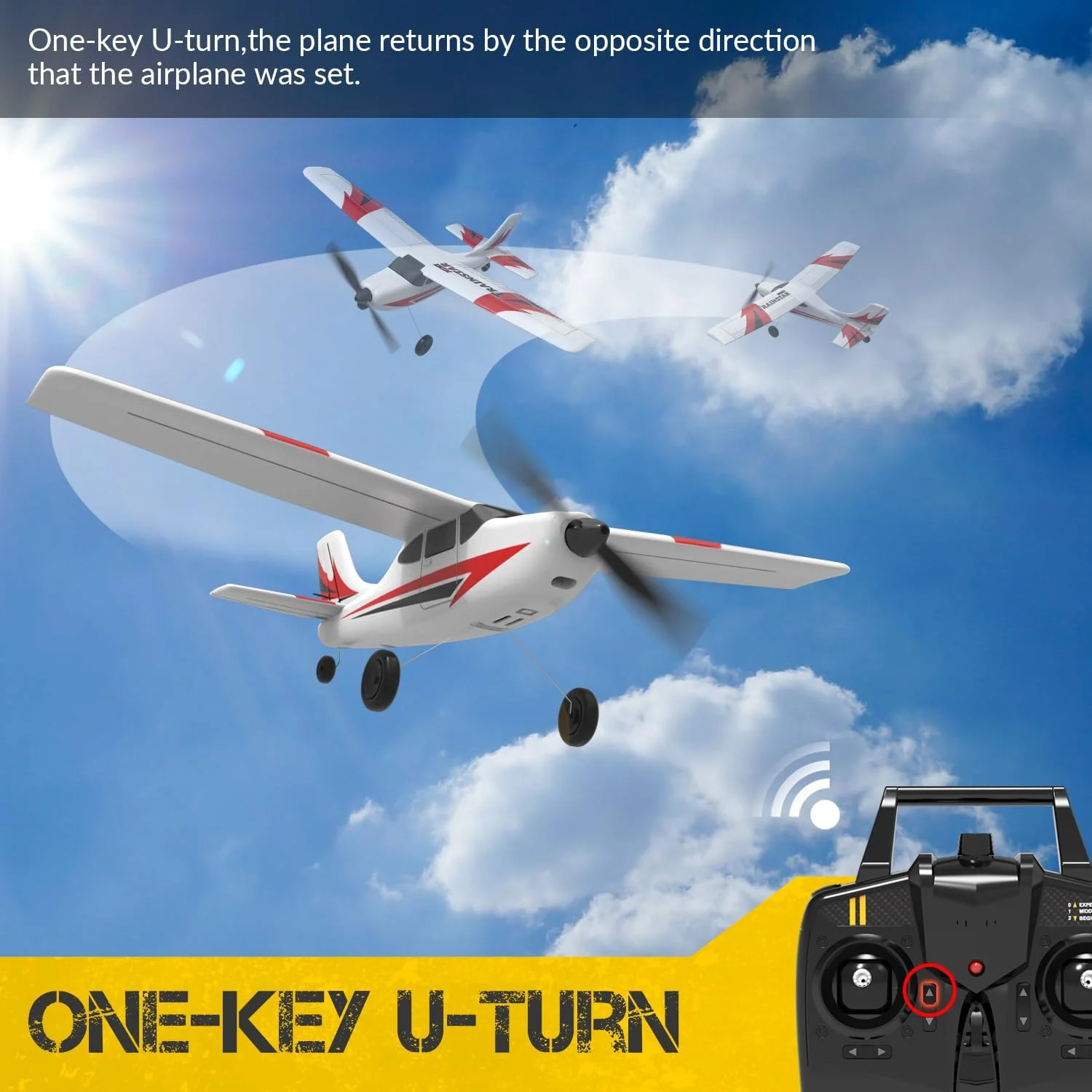 هواپیمای کنترلی VOLANTEXRC با فرکانس 2.4 گیگاهرتز، مناسب برای افراد مبتدی، آماده پرواز با سیستم تثبیت کننده Xpilot، پرواز آسان برای مبتدیان و بزرگسالان