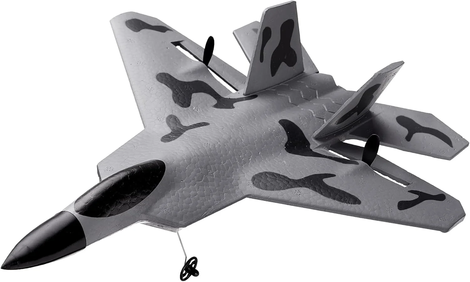 هواپیمای کنترلی ۲ کاناله VEVOR، هواپیمای کنترل از راه دور ۲.۴ گیگاهرتز با تثبیت کننده ژیروسکوپ ۶ محوره و ۲ باتری، اسباب بازی هواپیمای جنگنده F-22 برای بزرگسالان، کودکان، مبتدیان، پسران، هدیه تولد/کریسمس