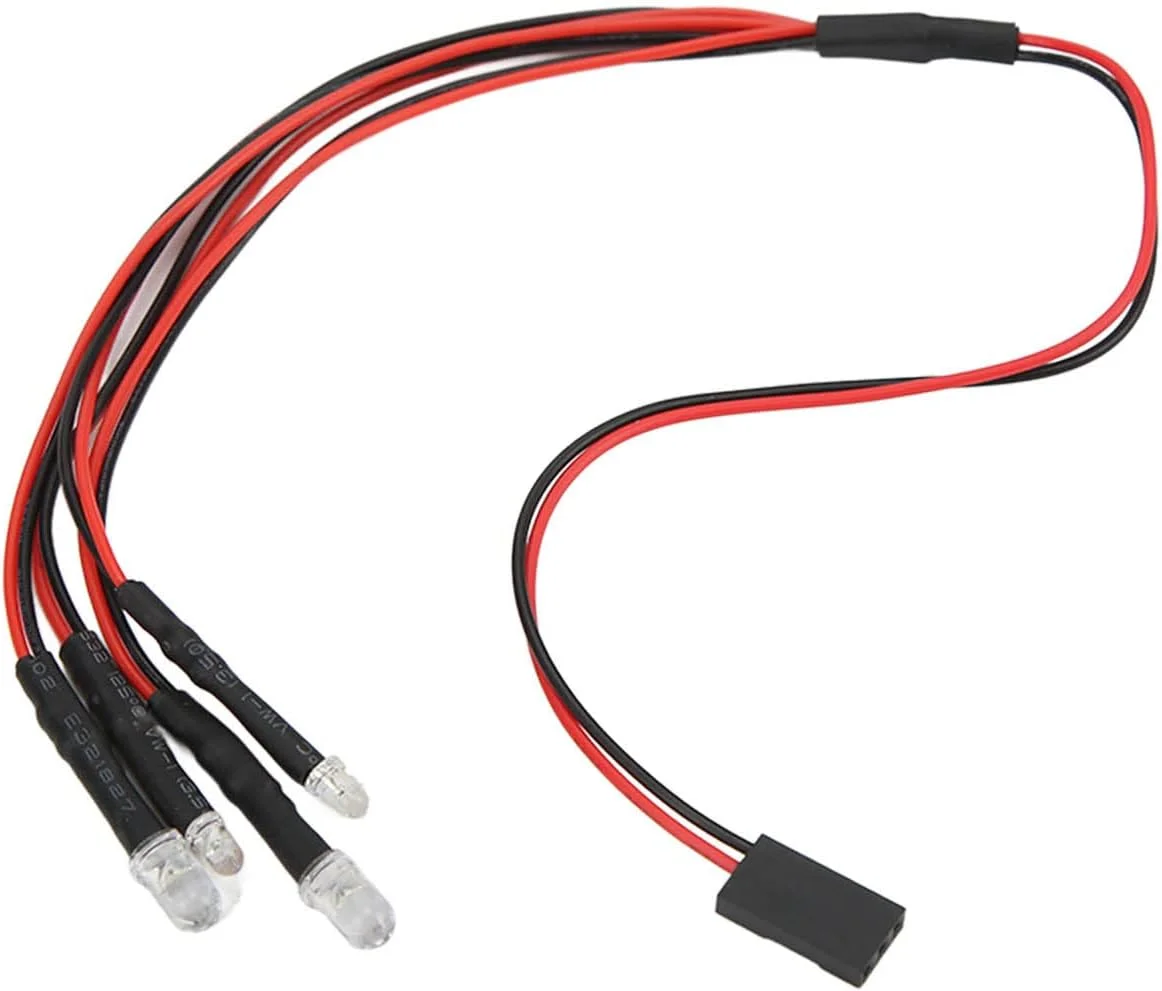 چراغ ال ای دی ماشین آرسی سوراندی با عملکرد پایدار، 4 ال ای دی برای SCX24، 2 سفید 2 قرمز، مناسب برای کامیون آرسی چراغ ال ای دی ماشین آرسی سوراندی با عملکرد پایدار، 4 ال ای دی برای SCX24، 2 سفید 2 قرمز، مناسب برای کامیون آرسی