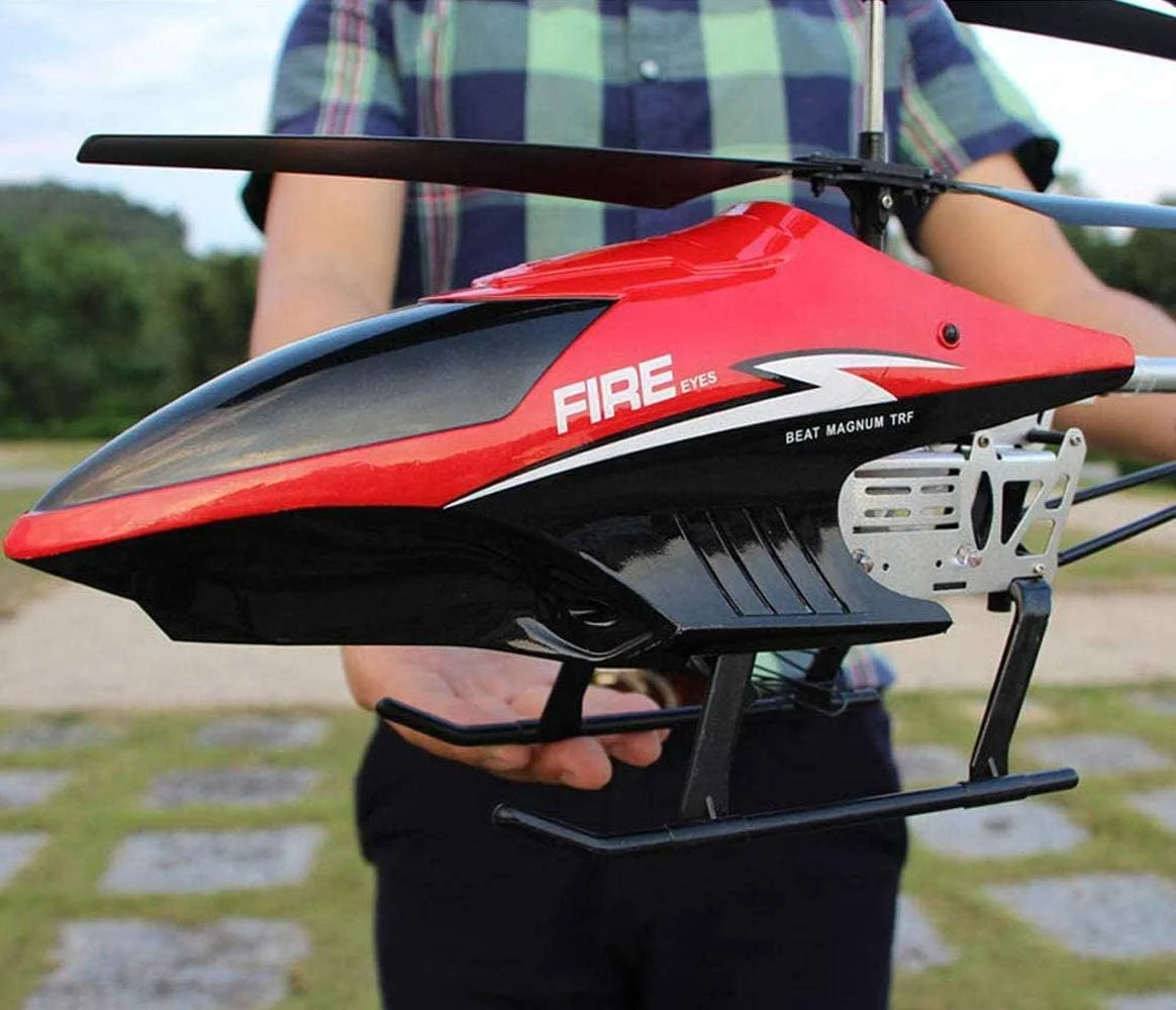 هلیکوپتر کنترلی بزرگ 86 سانتی متری، اسباب بازی هواپیمای مقاوم برای کودکان، هلیکوپتر کنترلی الکتریکی بزرگ مناسب پسران مقطع ابتدایی (رنگ های قرمز/طلایی به صورت تصادفی)