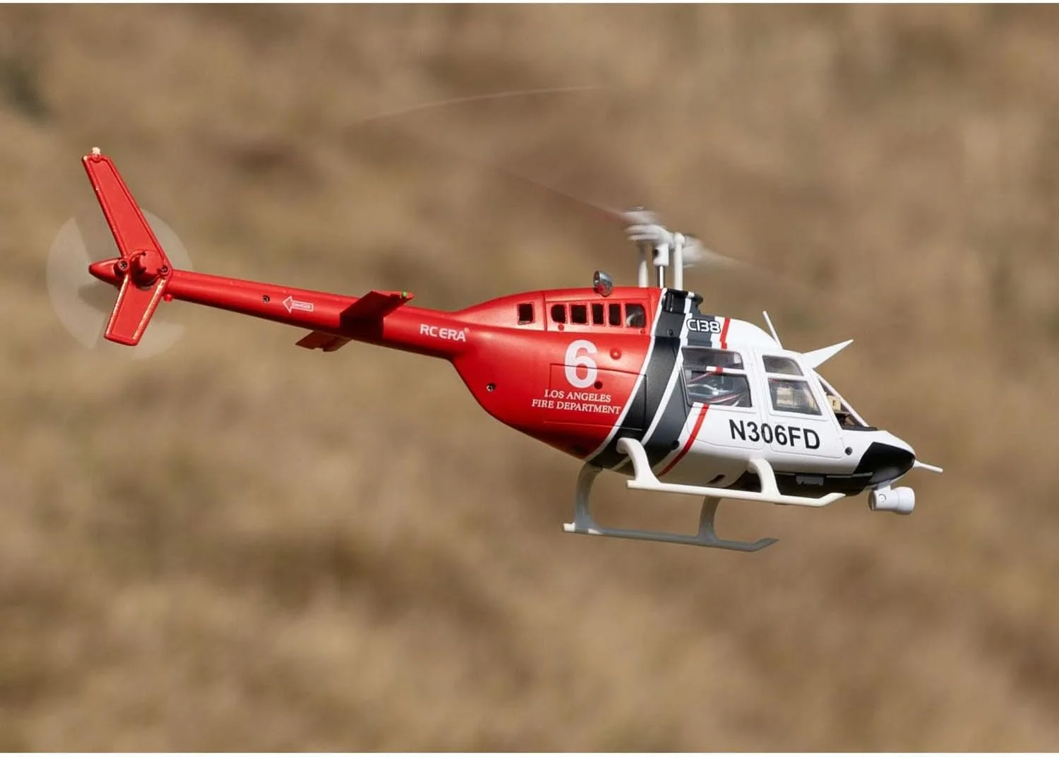 مدل هلیکوپتر شبیه سازی آرسی 1/33 C138 بل 206، هواپیمای بدلکاری کنترل رادیویی 6 کاناله، ژیروسکوپ 6 محوره، باتری، اسباب بازی هدیه بزرگسالان (قرمز، سفید و مشکی)