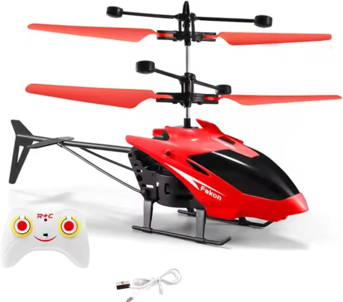 هلیکوپتر پرنده اسباب بازی VRIKRIONVRIKRION، هلیکوپتر کنترل از راه دور برای پسران 6 سال به بالا، هلیکوپتر داخلی و خارجی، هلیکوپتر حسگر کف دست با چراغ های LED (بسته 1 عددی) (قرمز)