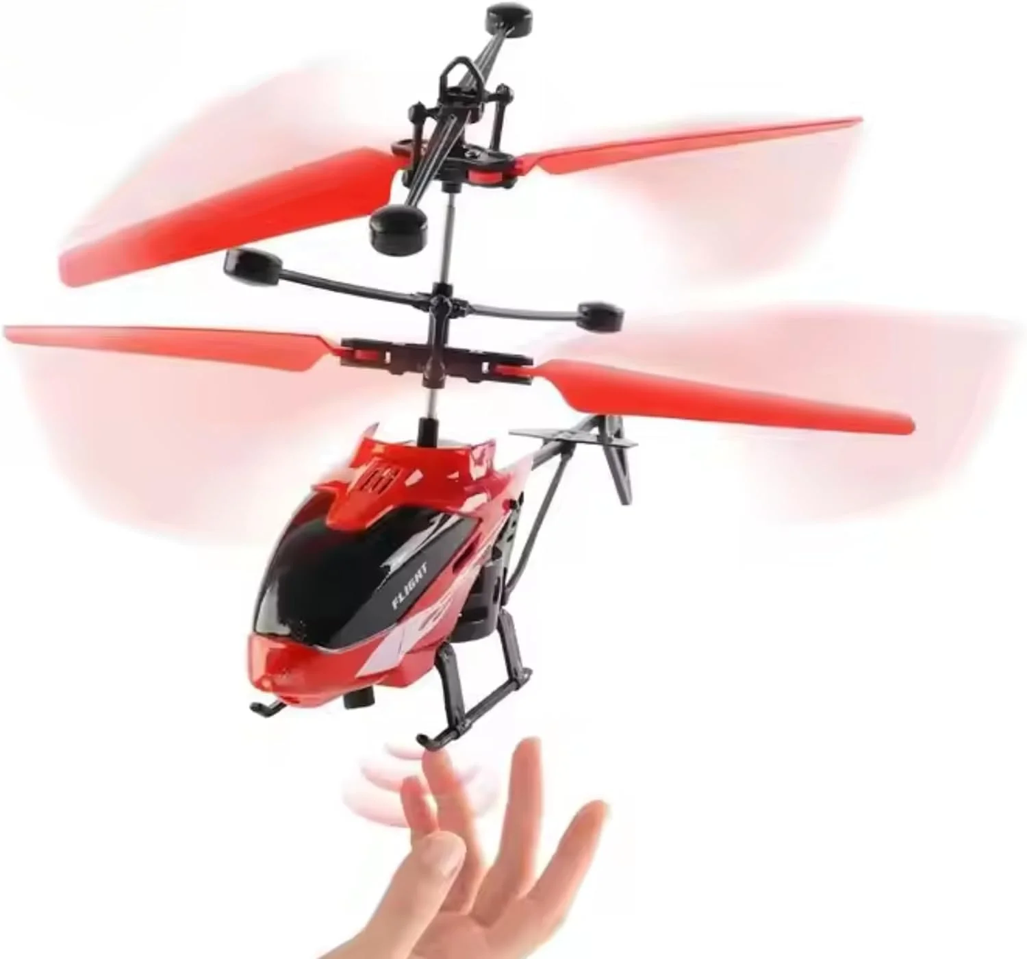 هلیکوپتر پرنده اسباب بازی VRIKRIONVRIKRION، هلیکوپتر کنترل از راه دور برای پسران 6 سال به بالا، هلیکوپتر داخلی و خارجی، هلیکوپتر حسگر کف دست با چراغ های LED (بسته 1 عددی) (قرمز)