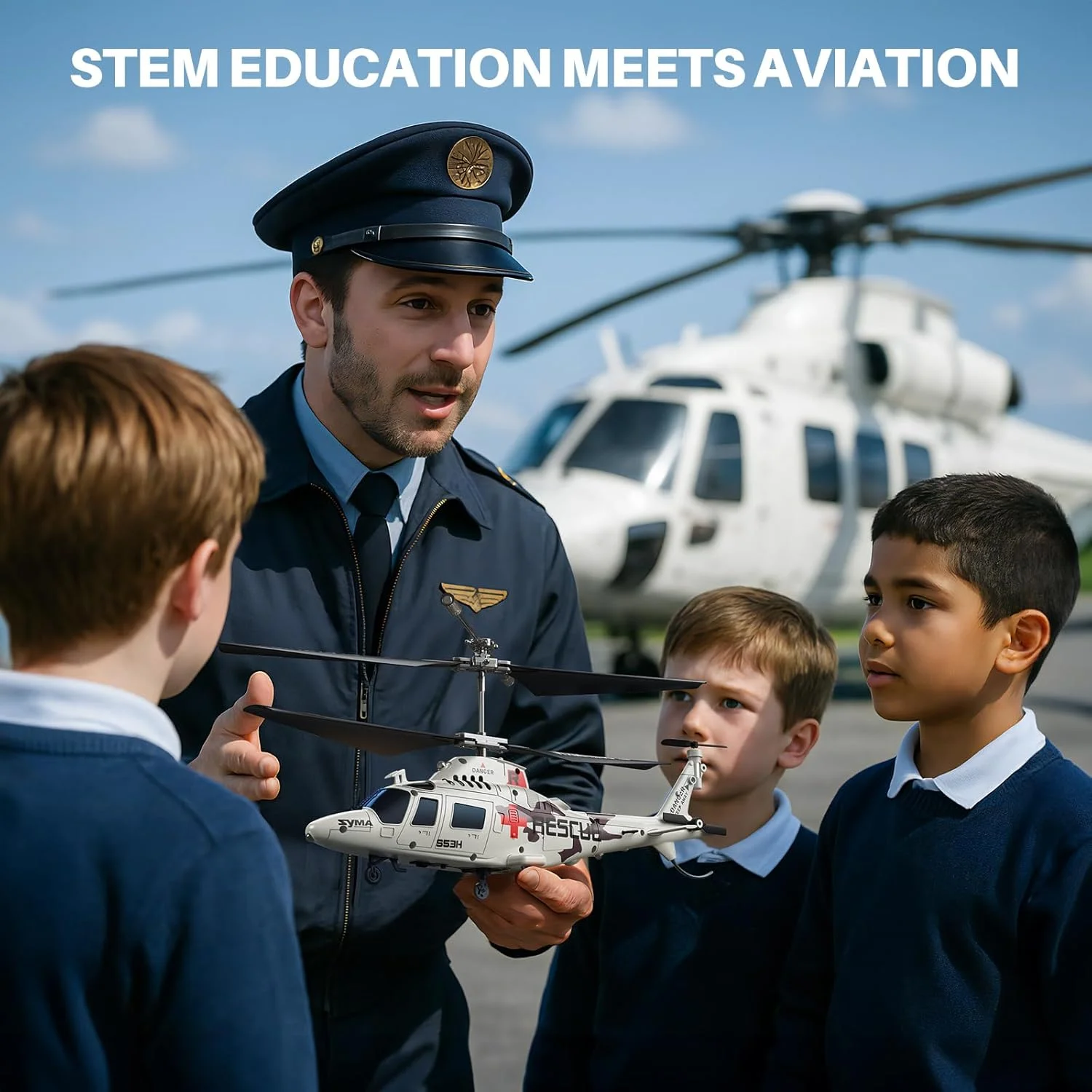 هلیکوپتر کنترلی SYMA - هلیکوپترهای نجات RC مدل S53H با سیستم محافظت ارتقا یافته، شبیه سازی واقعی، پرواز آسان، اسباب بازی آموزشی و هدیه برای پسران، دختران و مبتدیان هلیکوپتر کنترلی SYMA - هلیکوپترهای نجات RC مدل S53H با سیستم محافظت ارتقا یافته، شبیه سازی واقعی، پرواز آسان، اسباب بازی آموزشی و هدیه برای پسران، دختران و مبتدیان