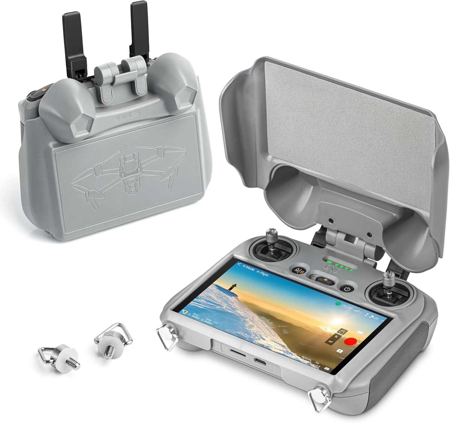 محافظ صفحه نمایش آفتابگیر STARTRC RC 2 برای DJI Mini 4 Pro/Air 3، محافظ جوی استیک و سایه بان 3 در 1 برای لوازم جانبی محافظ کنترلر از راه دور DJI RC 2 (فقط برای DJI RC 2)