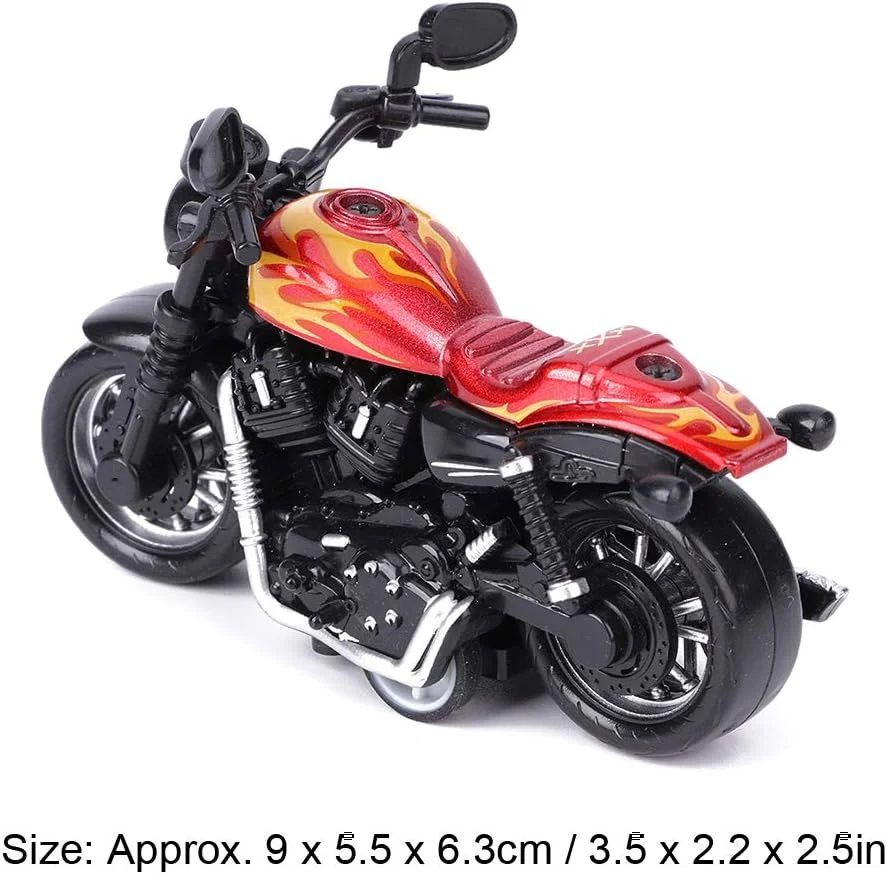 اسباب بازی موتور سیکلت آلیاژی، مدل موتور سیکلت شبیه سازی شده با قابلیت عقب کشیدن، اسباب بازی فکری برای کودکان، مجموعه هدیه