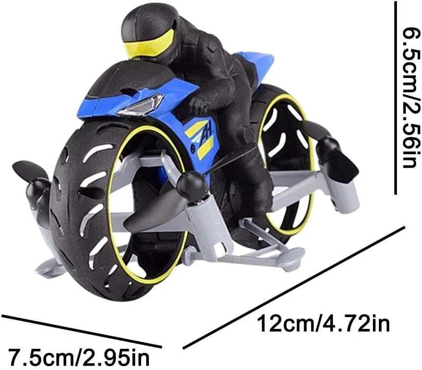 موتورسیکلت پرنده کنترل از راه دور بی سیم، موتورسیکلت کنترل از راه دور کودکان، چرخش دو طرفه 360 درجه ماشین بدلکاری برای پسران، هدیه تولد غافلگیر کننده برای پسران 7-14 ساله