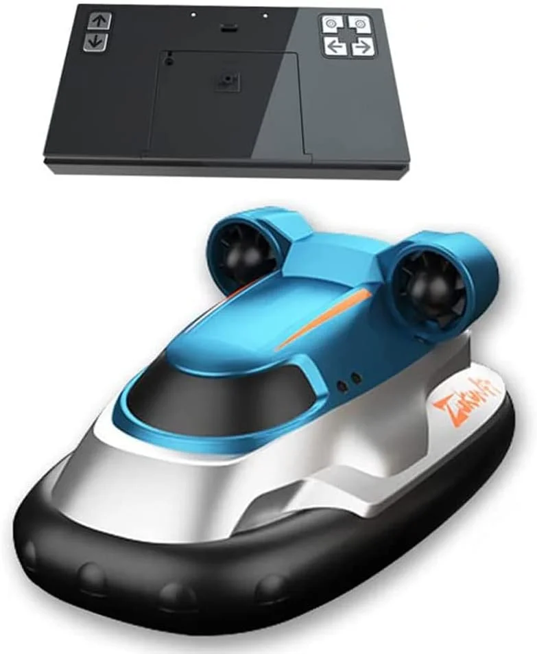 قایق مینیاتوری کنترلی 8.4 سانتی متری برای کودکان و بزرگسالان، هاورکرافت آرسی 2.4 گیگاهرتزی برای استخرها و دریاچه ها، اسباب بازی های وان حمام آکواریوم ماهی هدیه برای پسران دختران