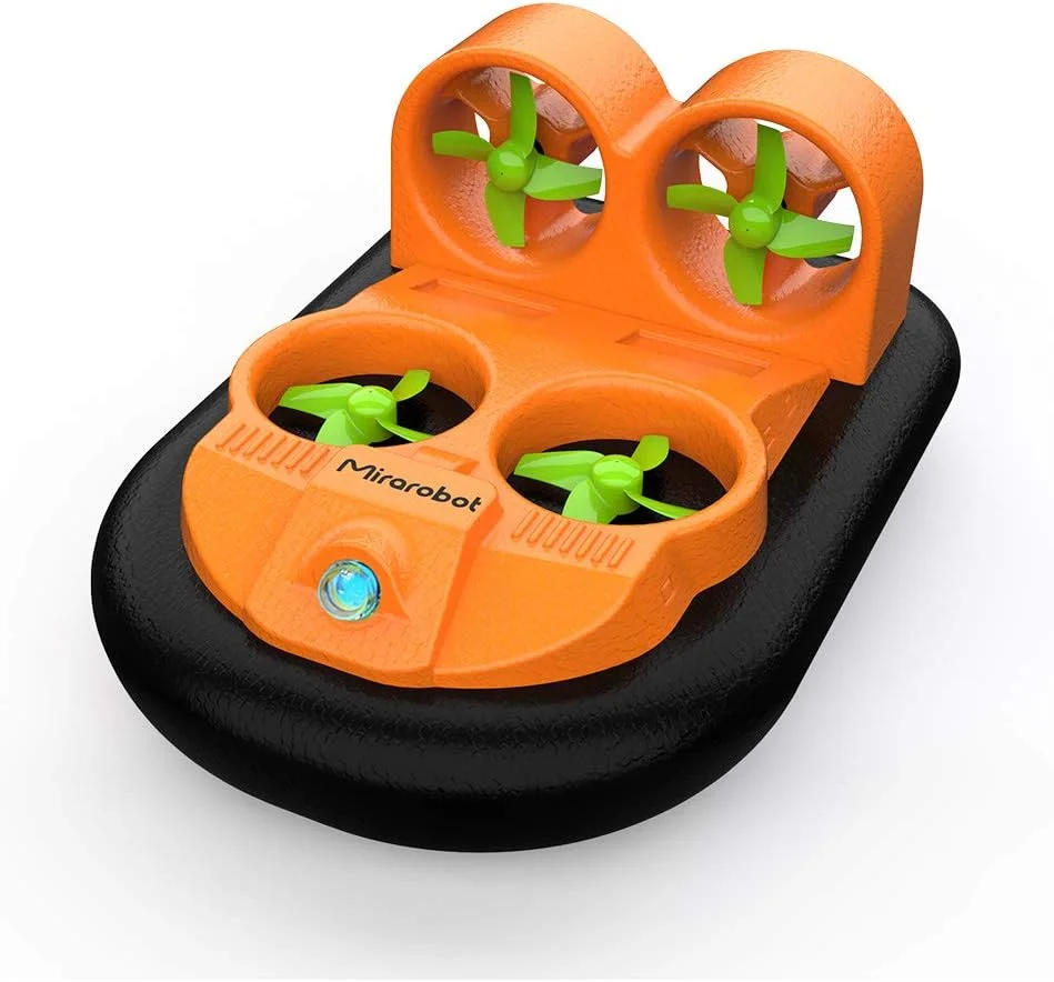 قایق پرنده آرسی میراروبات مدل GV160 LED EPP 2.4G با سرعت بالا، اثر زمینی، دوزیست و ضد ضربه - نارنجی