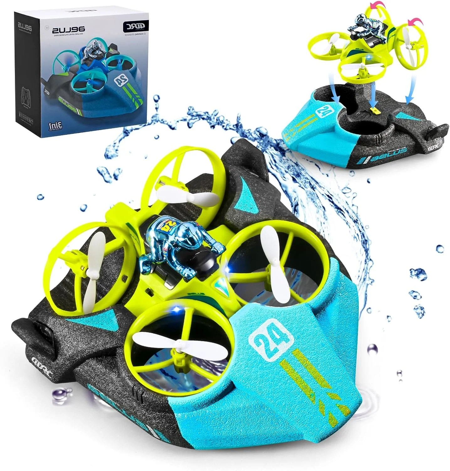 هاورکرافت آرسی قایق 3 در 1، قایق هاورکرافت کنترل از راه دور، اسباب بازی ماشین های دریفت مسابقه ای آرسی