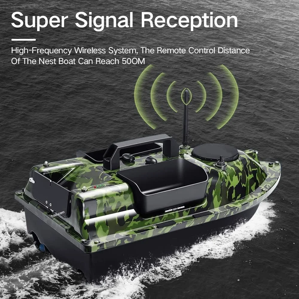 قایق طعمه ماهیگیری 12000mah 500M GPS، قایق RC قلاب ماهی کپور، ماهی یاب سنسور LCD، به همراه کیف دستی، به همراه آنتن، پروانه و سایر هدایای کوچک، بازگشت با یک کلید. 16 نقطه حافظه