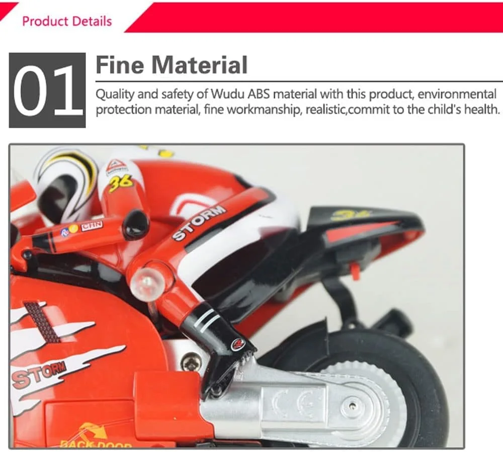 موتورسیکلت آرسی با باتری های قابل شارژ، موتورسیکلت های دریفت کنترل از راه دور، موتورسیکلت آرسی دو چرخ محرک 2.4 گیگاهرتز با سرعت بالا و کنترل از راه دور بی سیم