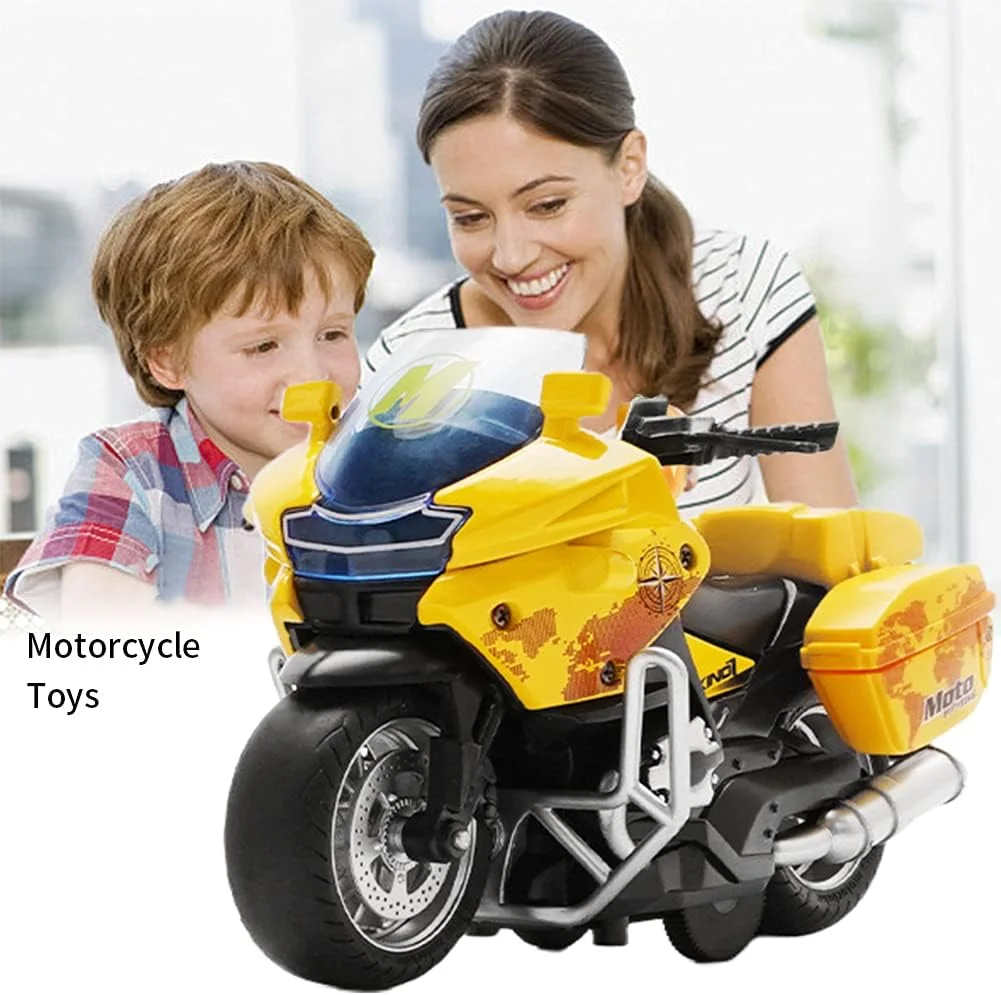 موتور سیکلت اسباب بازی، موتور سیکلت های اسباب بازی برای پسران بچه، موتور سیکلت اسپرت با کمک فنرهای چرخ عقب با صدا و نور برای کودکان 3-9 ساله، بهترین هدیه (زرد) موتور سیکلت اسباب بازی، موتور سیکلت های اسباب بازی برای پسران بچه، موتور سیکلت اسپرت با کمک فنرهای چرخ عقب با صدا و نور برای کودکان 3-9 ساله، بهترین هدیه (زرد)