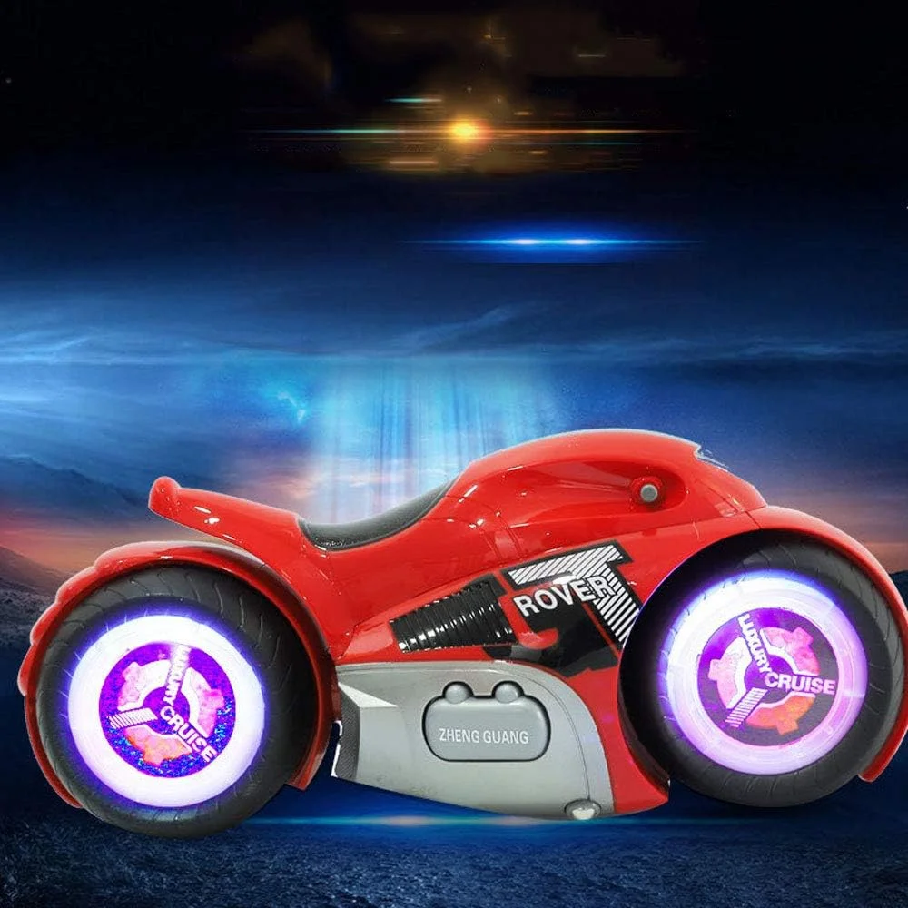 موتورسیکلت کنترلی با حسگر حرکتی، موتورسیکلت دریفت کنترلی پرسرعت، دارای نور و موسیقی، قابلیت چرخش 90 درجه چرخ عقب، اسباب بازی پسرانه و دخترانه، هدیه کودکان