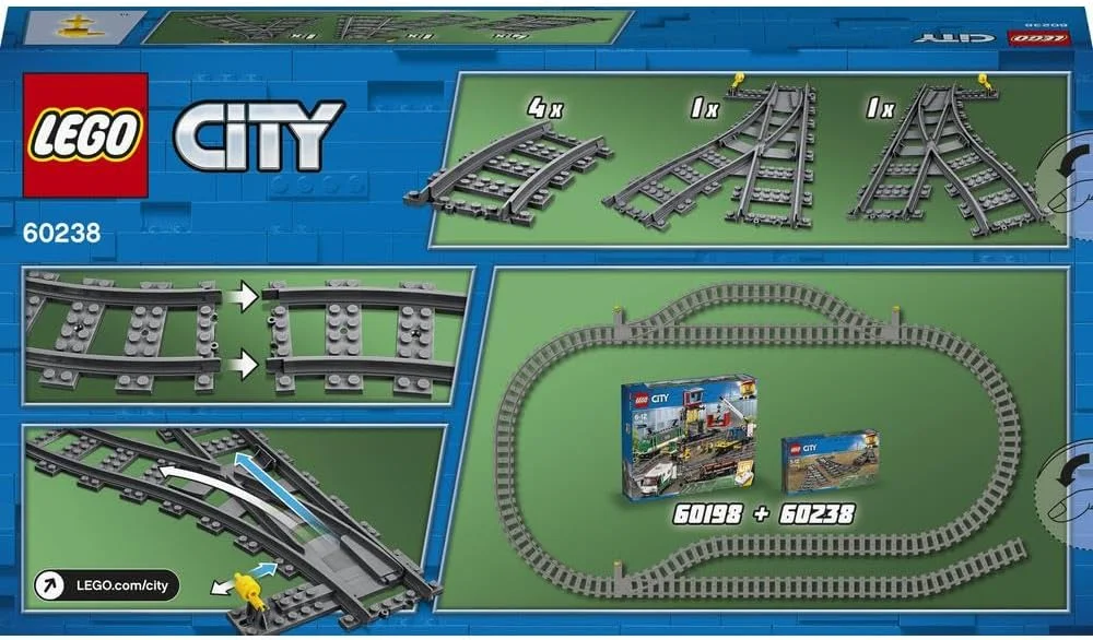 لگو 60238 City Trains قطعات ریل تعویض مسیر، بسته توسعه ریل قطار اسباب بازی، مجموعه لوازم جانبی لگو 60238 City Trains قطعات ریل تعویض مسیر، بسته توسعه ریل قطار اسباب بازی، مجموعه لوازم جانبی