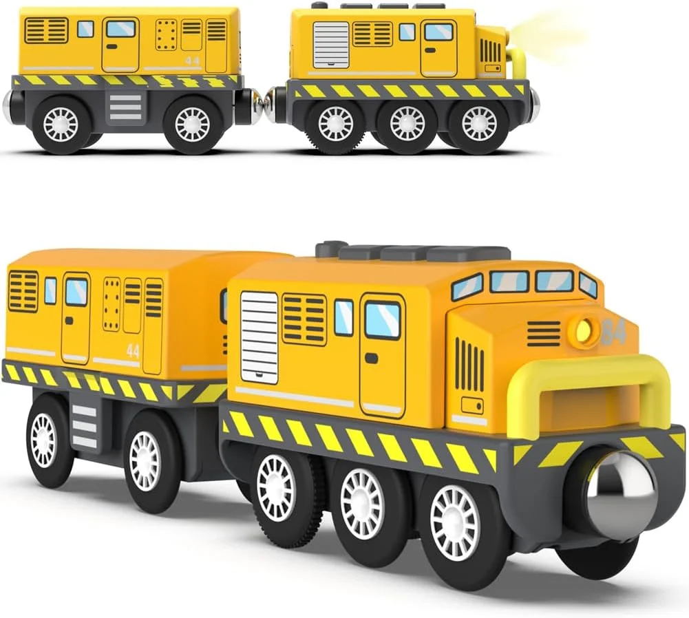 لوکوموتیو قطار با باتری (اتصال مغناطیسی) - لوکوموتیو قدرتمند، مجموعه قطار موتوری، سازگار با توماس، بریو، چاگینگتون - اسباب بازی قطار برای کودکان نوپا