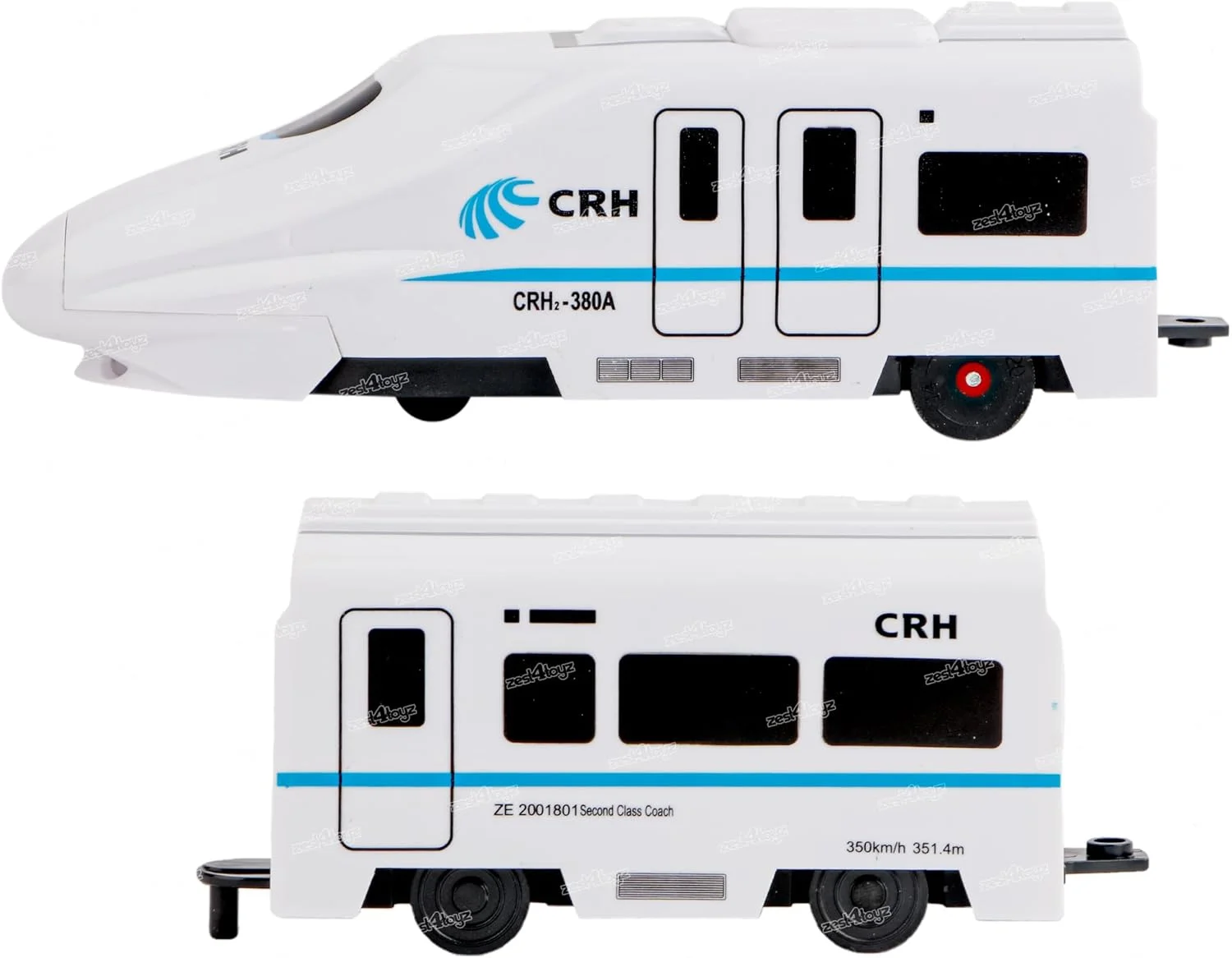 قطار اسباب بازی اکسپرس کودکانه Zest 4 Toyz با کنترل از راه دور، چراغ ها و صداها، مدل قطار EMU شارژی برای پسران و دختران (سفید)