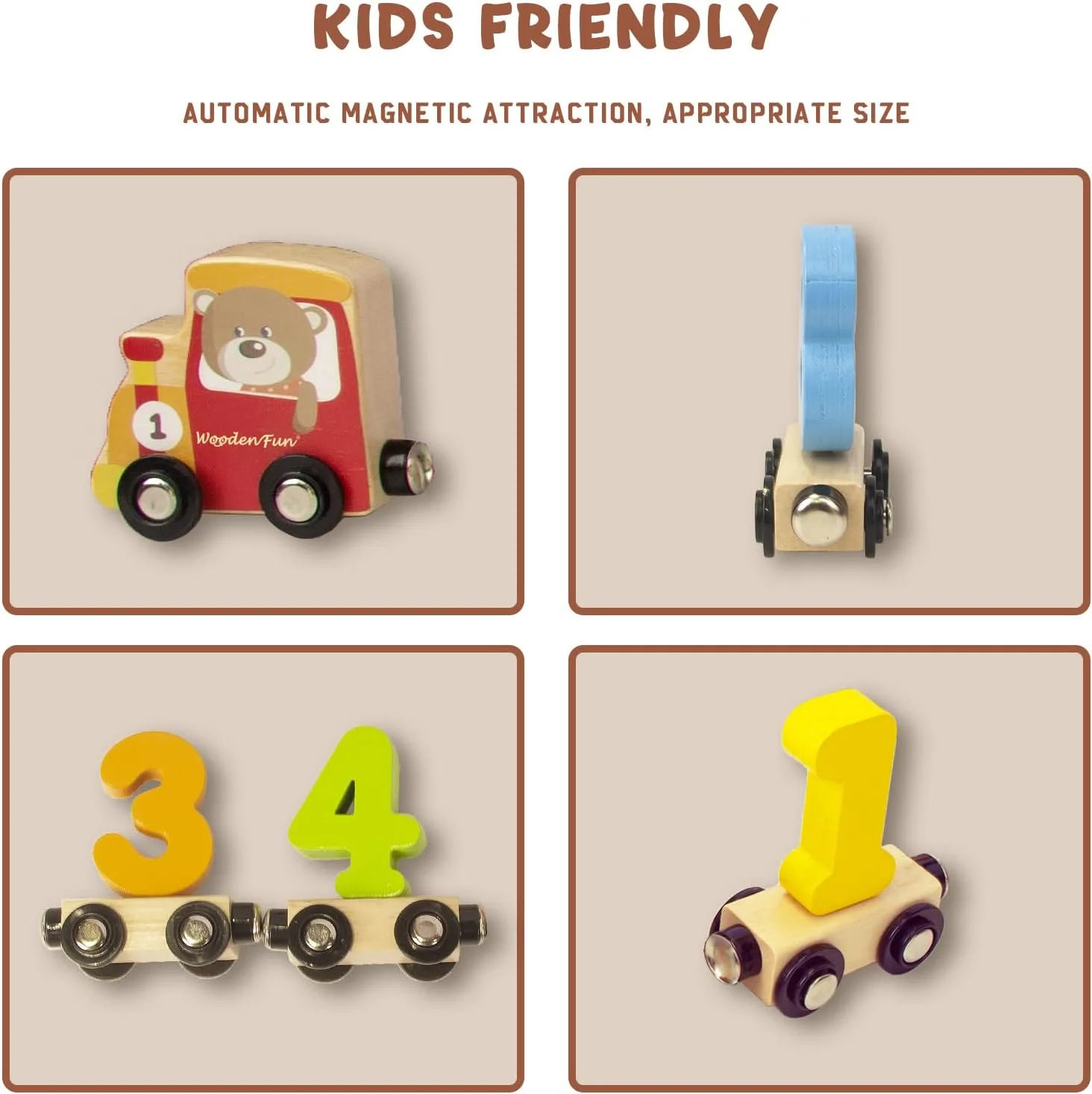 قطار اعداد مناسب کودکان 1، 2 و 3 ساله، ماشین های اسباب بازی آموزشی برای کودکان نوپا، اسباب بازی های یادگیری مونته سوری برای پسران و دختران (قرمز)