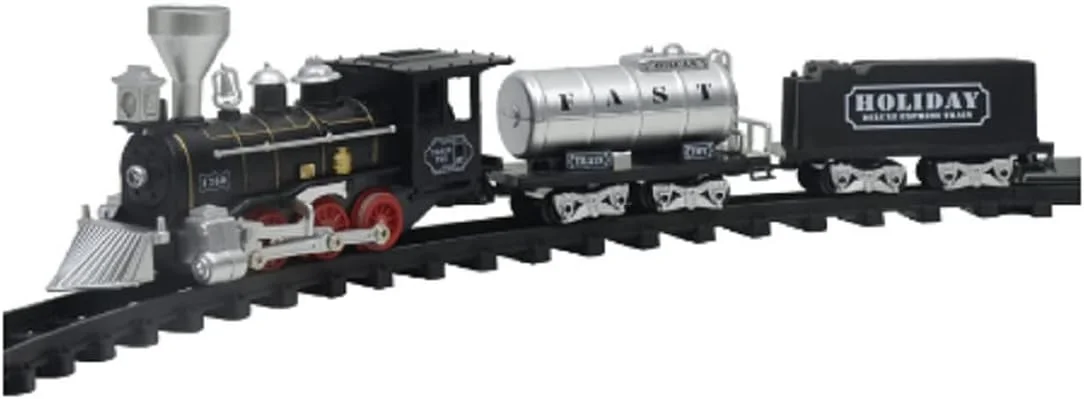 ست کامل 5 تکه اسباب بازی قطار با صداهای شبیه سازی شده کلاسیک و باطری خور به همراه ریل