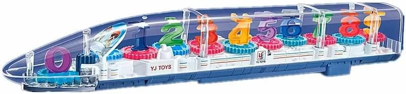 ماشین اسباب بازی کودکانه چرخ دنده ای شفاف با نور و موسیقی (3-6 سال) اسباب بازی سرگرم کننده و آموزشی