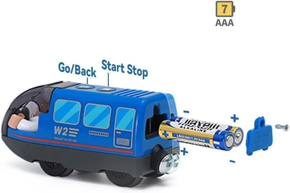 قطار باتری خور NALACAL، اتصال مغناطیسی، موتور قدرتمند، سازگار با برندهای اصلی، اسباب بازی کودک نوپا، الهام بخش خلاقیت کودکان، مهارت های تفکر منطقی فضایی