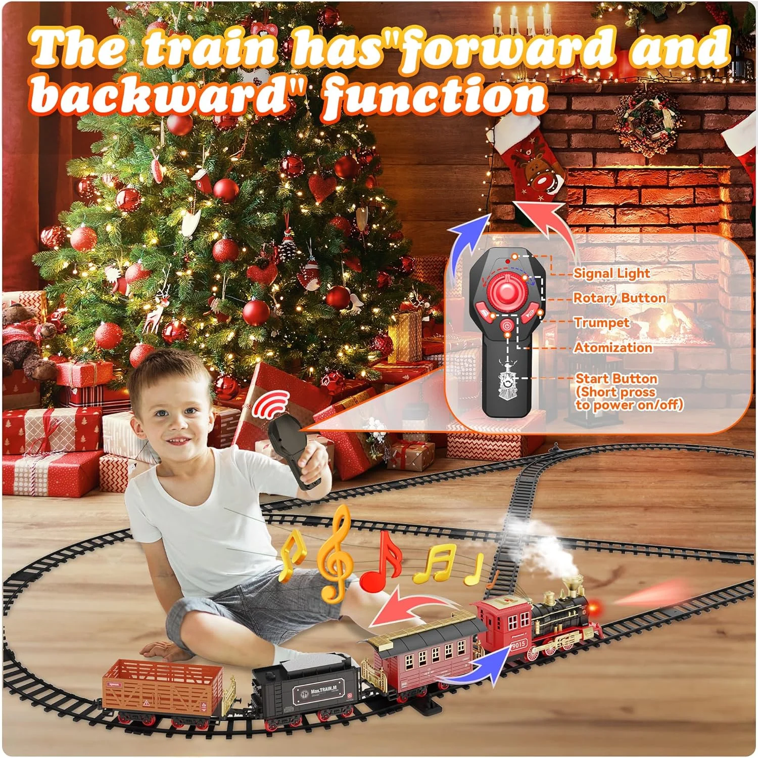 اسباب بازی قطار برقی درخت کریسمس Hot Bee، قطار اسباب بازی کنترل از راه دور برای کودکان، بازی قطار