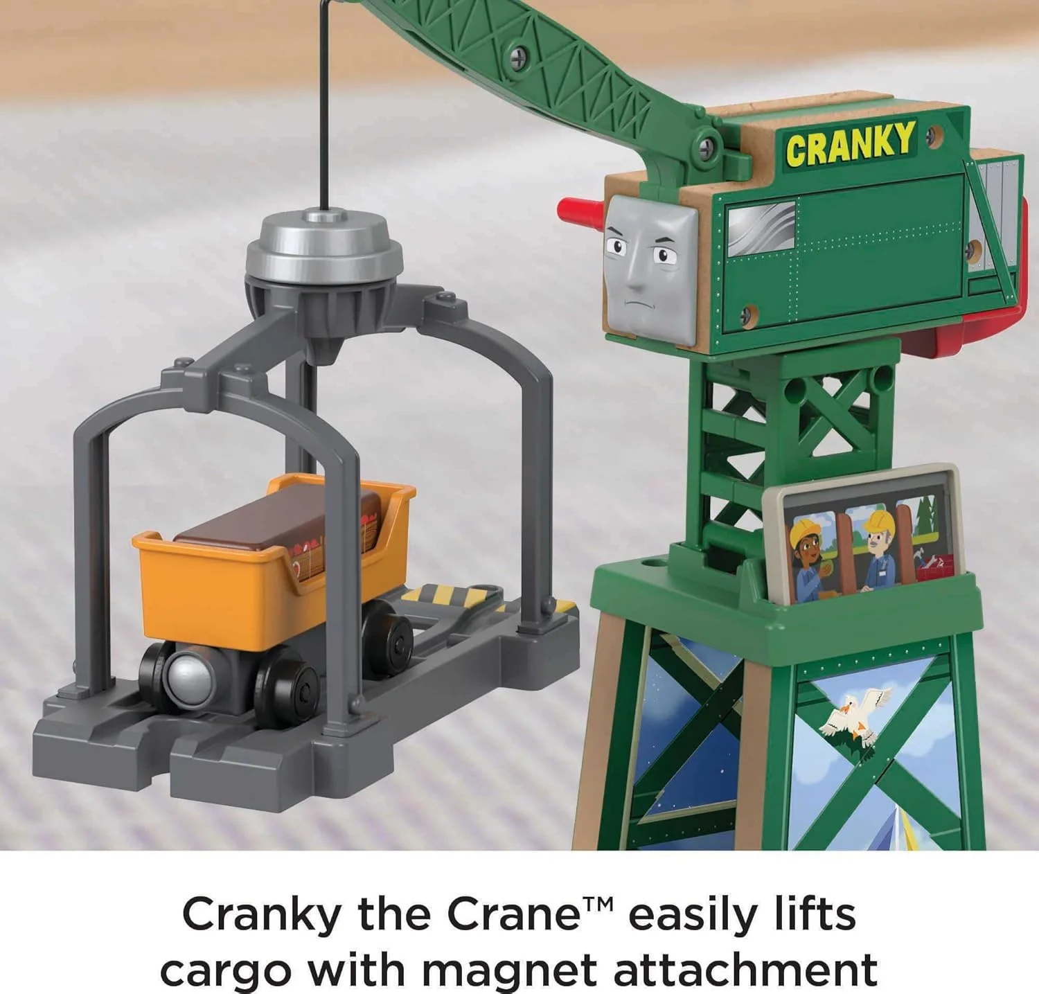 مجموعه اسباب بازی قطار چوبی توماس و دوستان، مجموعه بازی چوبی اسکله برِندَم با جرثقیل کرانکی برای کودکان پیش دبستانی 3 سال به بالا (اختصاصی آمازون)