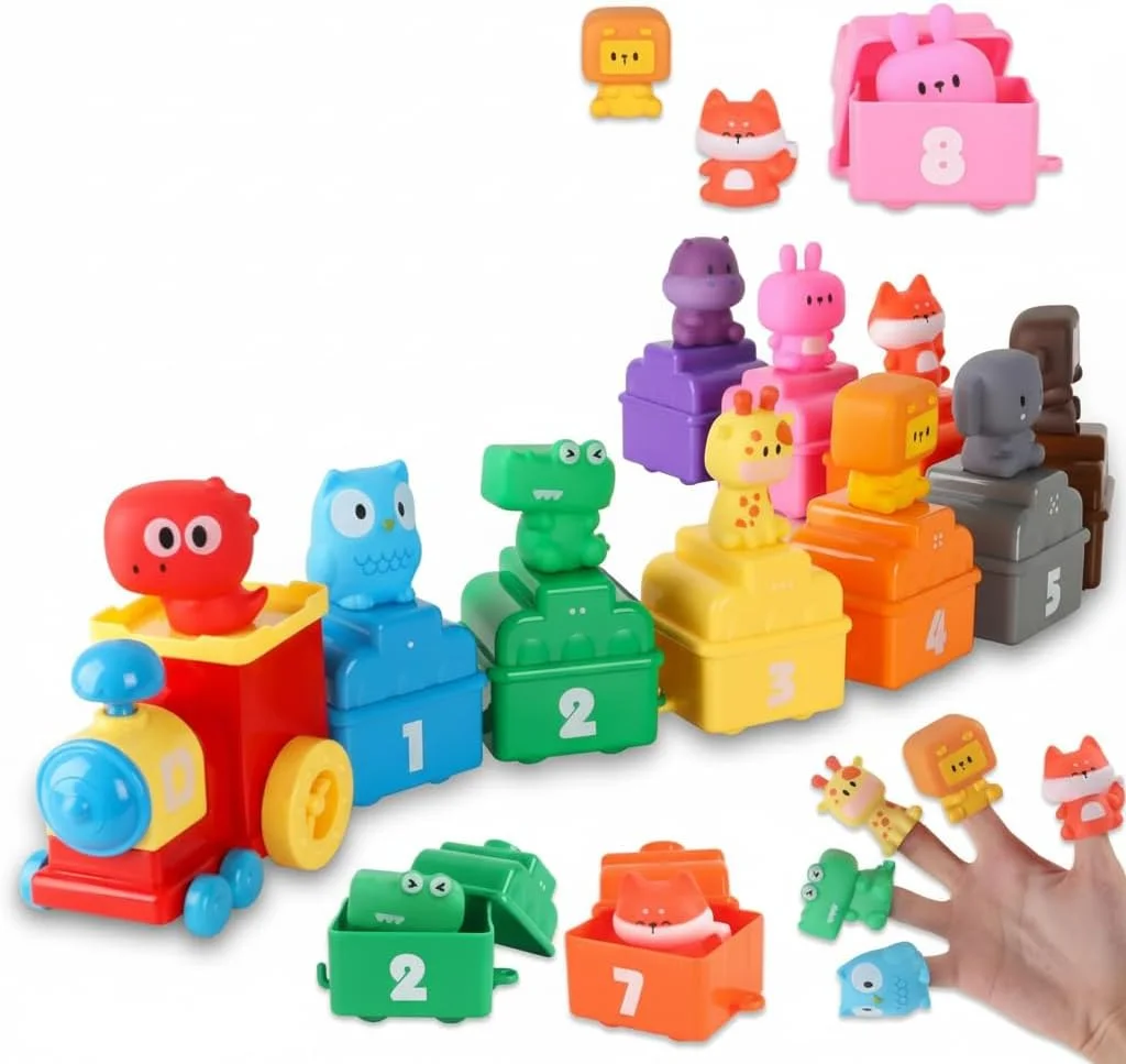 اسباب بازی های آموزشی مونته سوری و مجموعه قطار هدیه برای کودکان 1 تا 4 سال، هدیه های خوب تولد و تعطیلات برای پسران و دختران برای تشویق به یادگیری و رشد