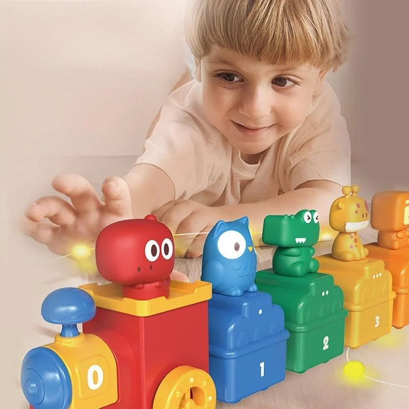 اسباب بازی های آموزشی مونته سوری و مجموعه قطار هدیه برای کودکان 1 تا 4 سال، هدیه های خوب تولد و تعطیلات برای پسران و دختران برای تشویق به یادگیری و رشد