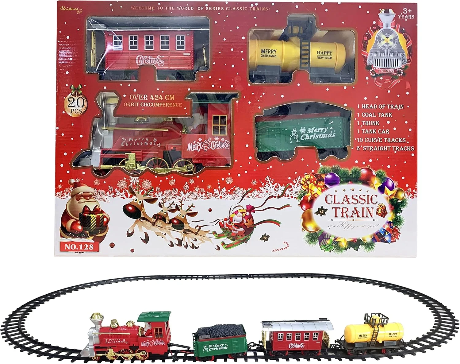 ست اسباب بازی قطار کریسمس ۲۰ تکه در جعبه ست اسباب بازی قطار کریسمس ۲۰ تکه در جعبه