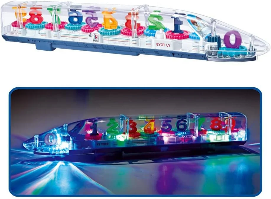 قطار اسباب بازی مترو فشاری شفاف آمیشا گیفت گالری با نور سه بعدی و چرخش 360 درجه، شبیه سازی دنده، صدای مکانیکی و نور (قطار دنده ای شفاف)