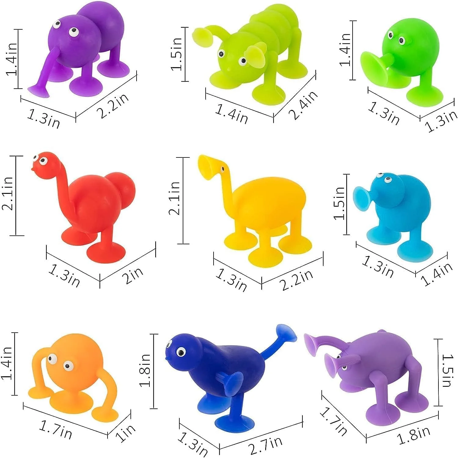 اسباب بازی های فنجان مکشی، 9 تکه اسباب بازی مسافرتی با قدرت مکش قوی، اسباب بازی های چرخشی حسی برای نوزاد، استیکرهای سرگرم کننده حمام و پنجره برای کودکان نوپا، مناسب برای ماشین، هواپیما