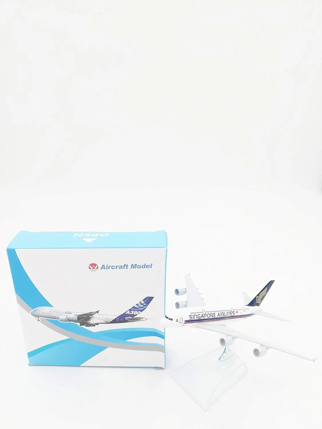 مدل هواپیمای شبیه سازی شده ایرباس A380 شرکت هواپیمایی سنگاپور، 16 سانتی متر