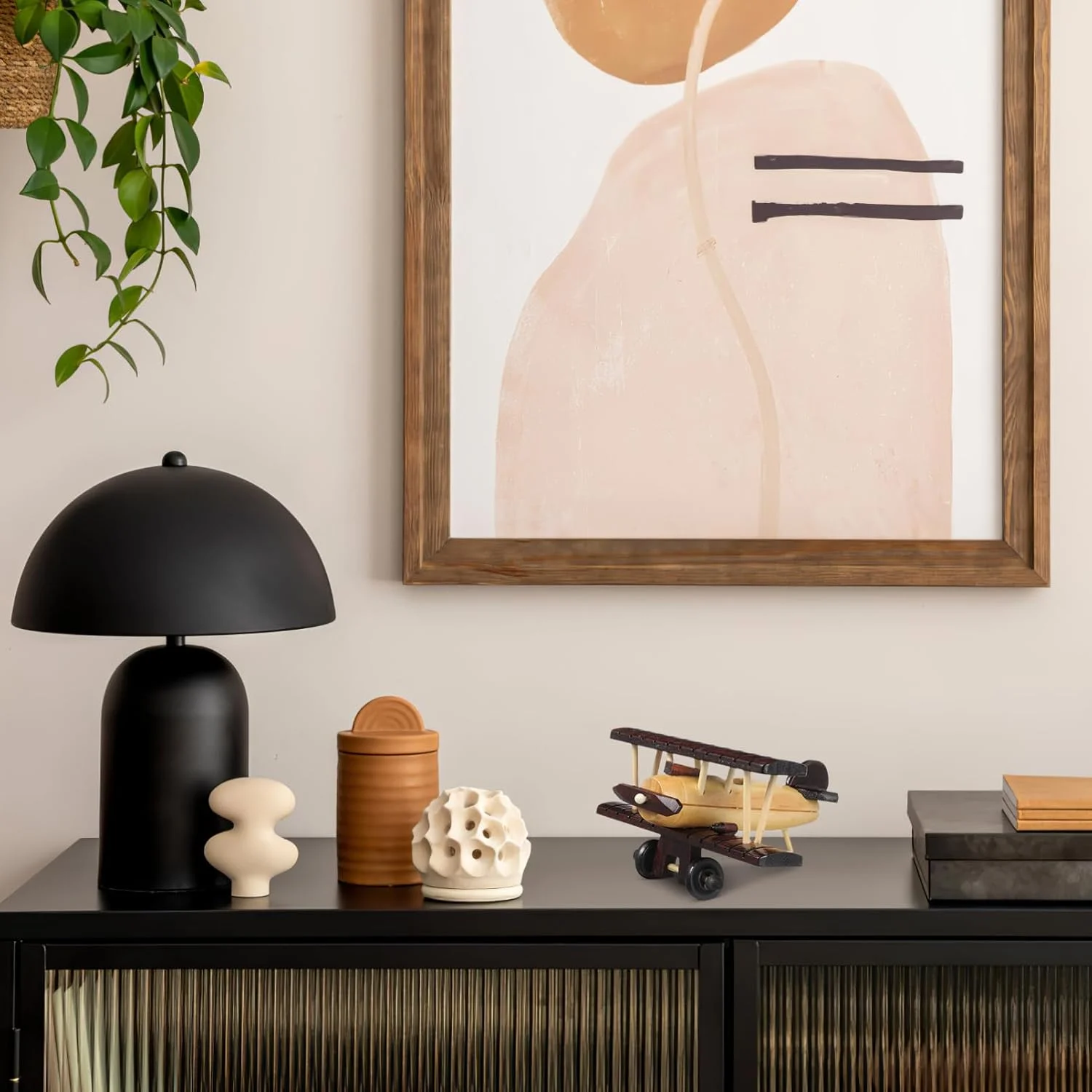 اسباب بازی هواپیمای چوبی قدیمی SEWACC، مدل هواپیمای دو باله چوبی کوچک، صنایع دستی هواپیمای چوبی برای دکوراسیون رومیزی منزل، قهوه ای