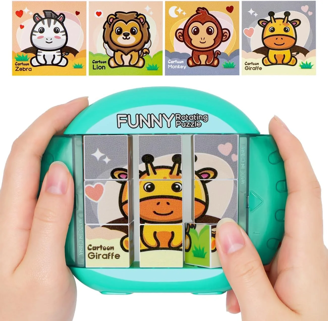 اسباب بازی پازل چرخشی آزونی، پلاستیکی، 4 پازل در 1، مناسب برای سفر کودکان نوپا، فعالیت در ماشین، هواپیما، سفر جاده ای، مهارت های حرکتی ظریف، اسباب بازی بی قراری، هدیه برای پسران و دختران 3 سال به بالا