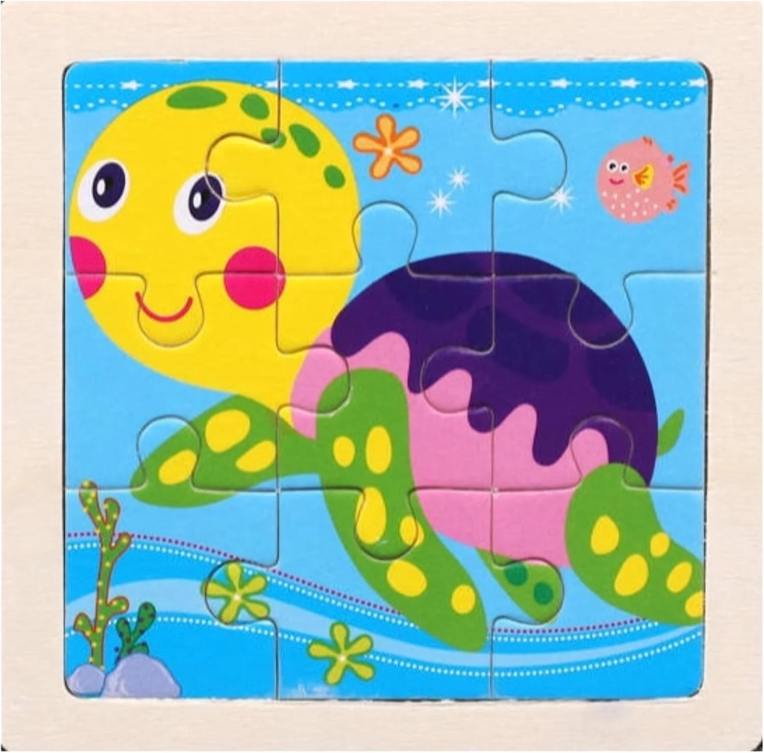 پازل چوبی برای کودکان؛ بسته 6 عددی پازل- فیل، آمبولانس، کفشدوزک، هواپیما، ماشین آتش نشانی و لاک پشت؛ بهترین هدیه برای کودکان نوپا و نوزادان؛ اسباب بازی های آموزشی برای یادگیری زودهنگام کودکان