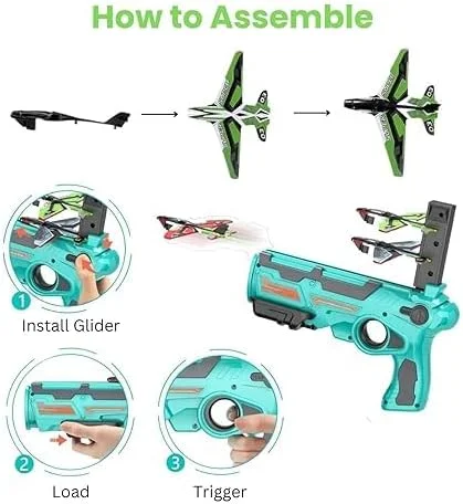 اسباب بازی هواپیمای پرنده کودکان، هواپیما با هواپیمای فومی با بازی پرتاب هواپیما با یک کلیک، هدیه برای پسران 4 تا 15 ساله، اسباب بازی تفنگ نبرد هوایی (چند رنگ)