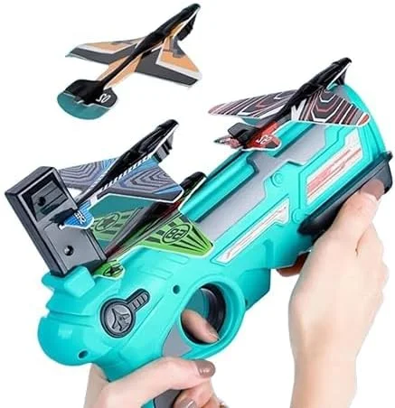 اسباب بازی هواپیمای پرنده کودکان، هواپیما با هواپیمای فومی با بازی پرتاب هواپیما با یک کلیک، هدیه برای پسران 4 تا 15 ساله، اسباب بازی تفنگ نبرد هوایی (چند رنگ)
