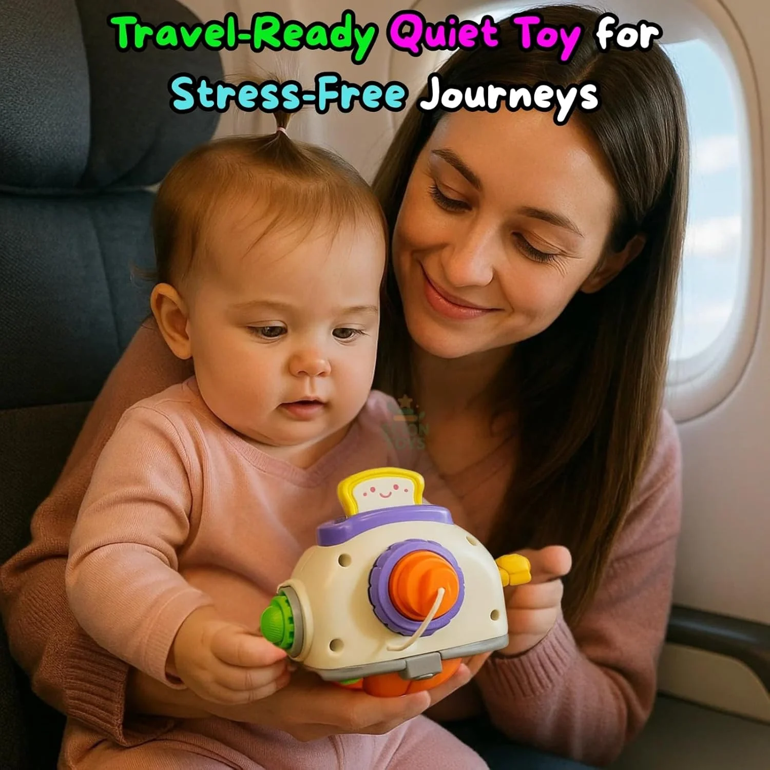 مکعب فعالیت شلوغ کودک نوپا به سبک مونته سوری – اسباب بازی مسافرتی بدون BPA برای مهارت های حرکتی ظریف و یادگیری حسی | اسباب بازی هواپیما، ماشین، کالسکه برای کودکان 1-2 ساله | هدیه ایده آل برای پسران و دختران در امارات