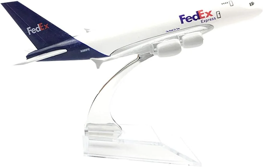 مدل هواپیمای فلزی ۱۶ سانتی متری ۱:۴۰۰، اسباب بازی هواپیما، هدیه تولد کودک (A380 Fedex)