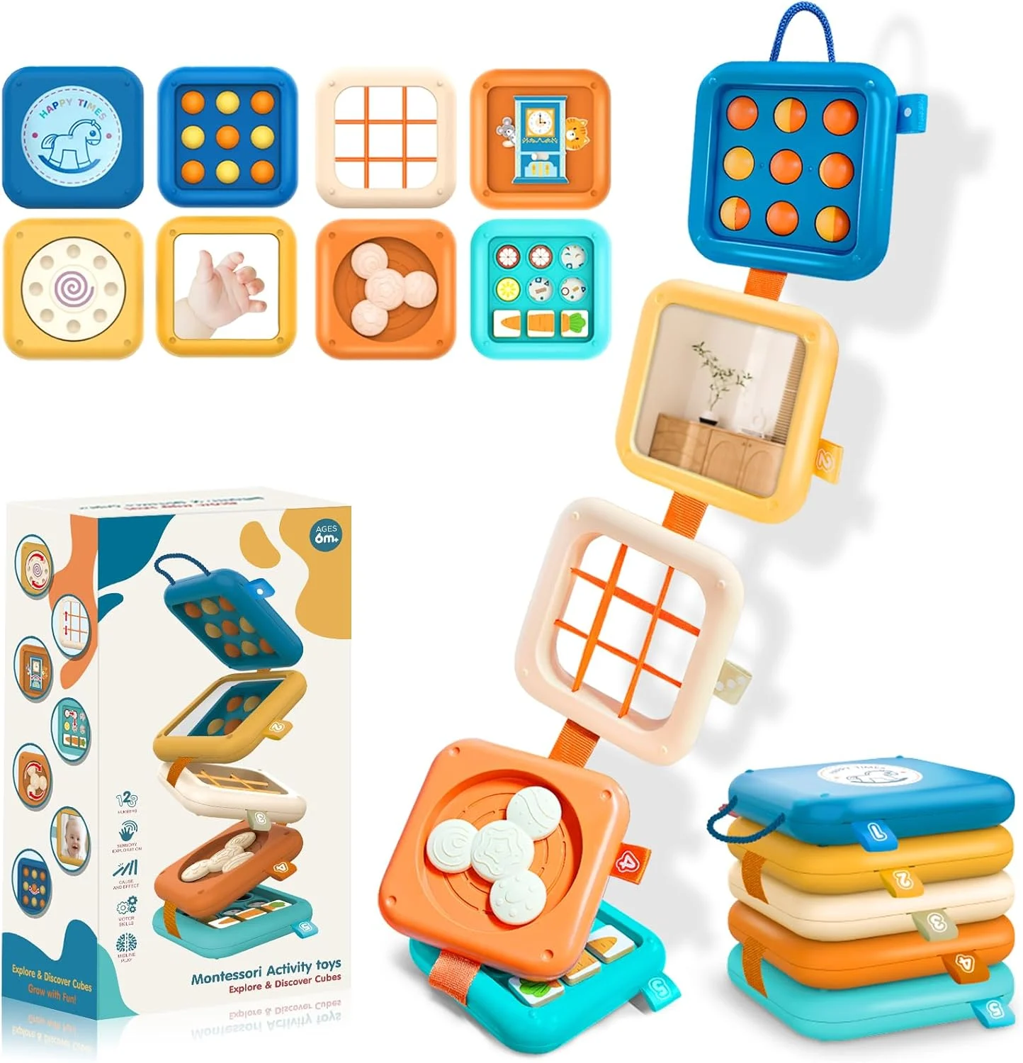 اسباب بازی های مونته سوری برای کودکان 1 ساله - صفحه سرگرمی حسی برای کودکان نوپا 1-3 ساله - مکعب فعالیت های مسافرتی هواپیما و اسباب بازی های بی قرار - هدیه کودک برای یادگیری مهارت های حرکتی برای 6-12، 12-18 ماهگی