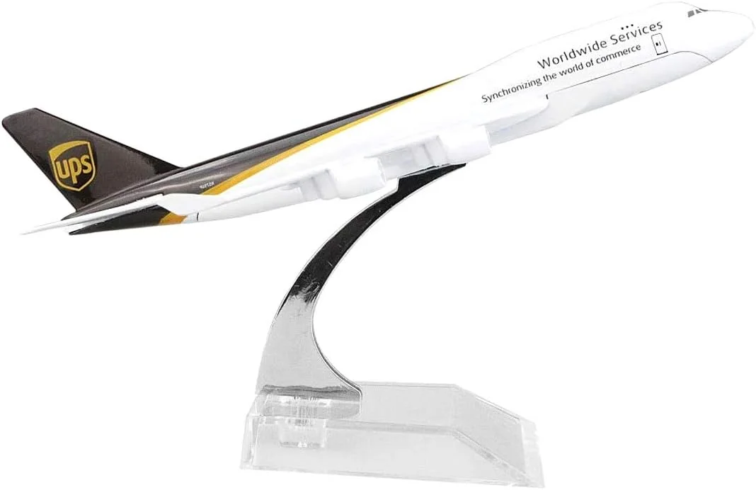 مدل هواپیمای فلزی 16 سانتی متری، اسباب بازی هواپیما، هدیه تولد کودک (B747 UPS)