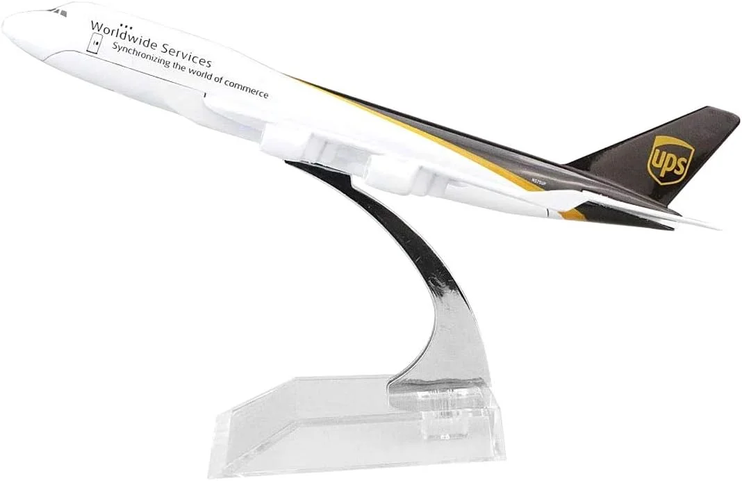 مدل هواپیمای فلزی 16 سانتی متری، اسباب بازی هواپیما، هدیه تولد کودک (B747 UPS)